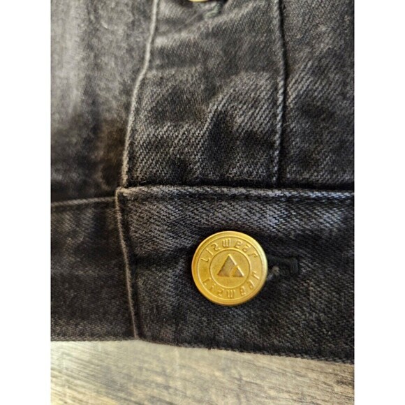 Liz Claiborne Vintage Lizwear Black Denim Jacket Pearls Japanese Flowers - Picture 9 of 14